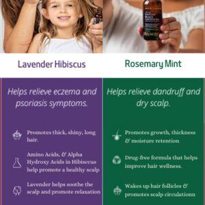 NEW✅BUNDLE OF 2 Haitian Black Castor Oil-LAVANDER HIBISCUS+ ROSMERY MINT 🌺